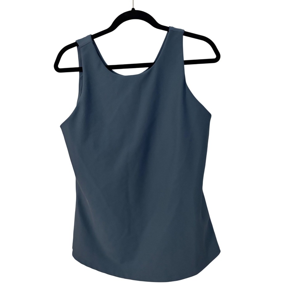 32 Degrees Cool Women Blue Ribbed Tank Top Athletic Built-in Bra Size L‎
